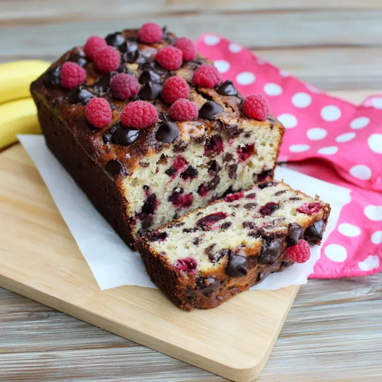 Raspberry Dark Chocolate Banana Bread