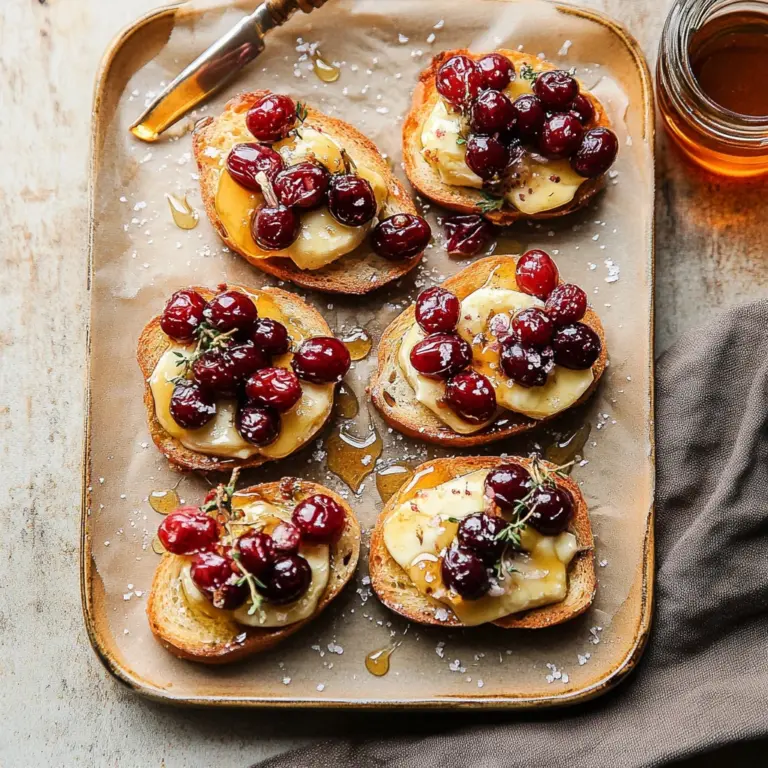 Roasted Grape & Brie Crostini with Honey + Sea Salt