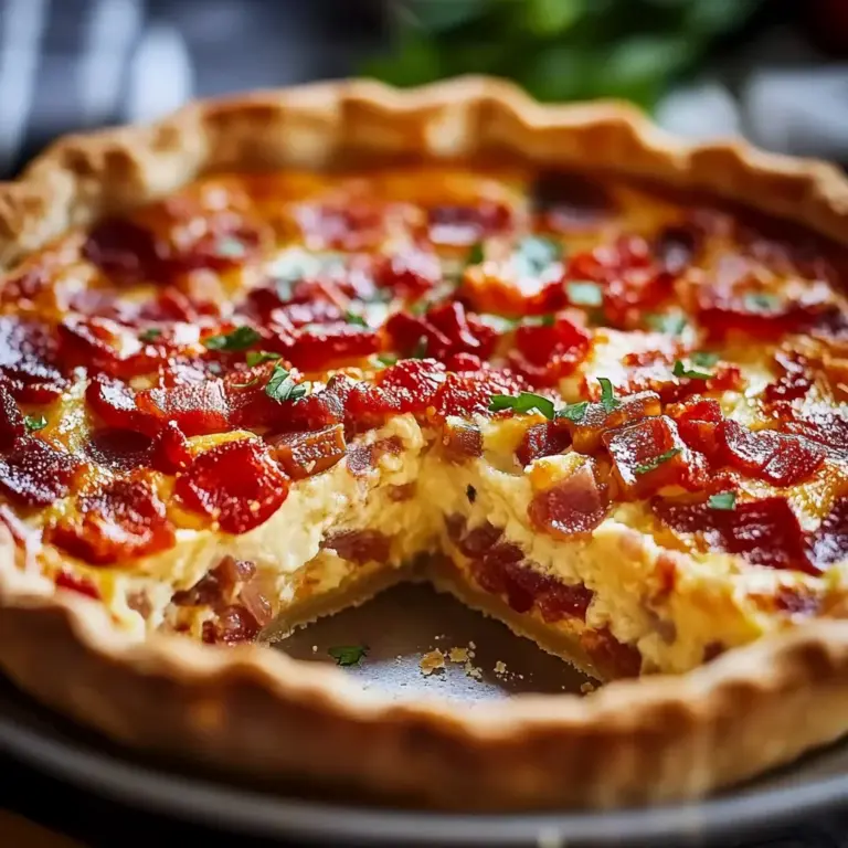 Turkey Bacon Onion Tomato Pie Recipe