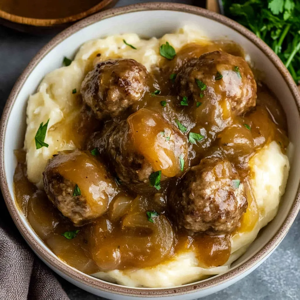 Crock Pot French Onion Meatballs