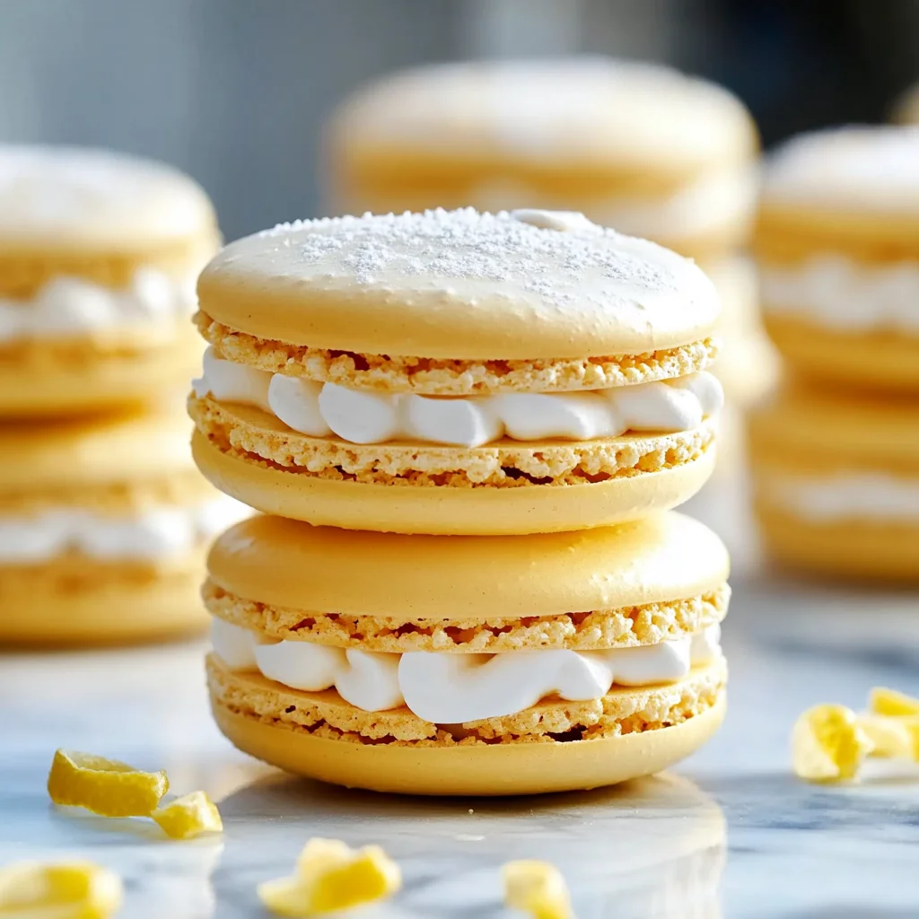 Easy Lemon Meringue Pie Macarons - theamazingfood