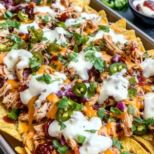 Easy Sheet Pan BBQ Chicken Nachos