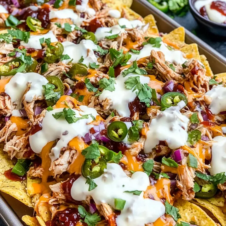 Easy Sheet Pan BBQ Chicken Nachos