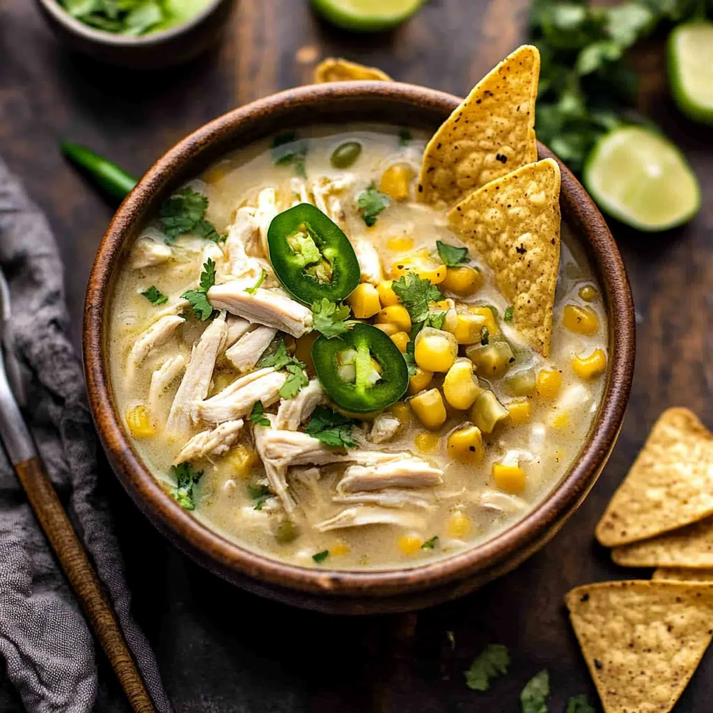 Flavorful Crockpot White Chicken Chili Soup