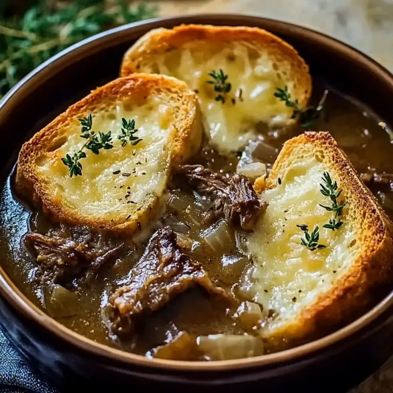 French Onion Short Rib Soup with Gruyère Toast