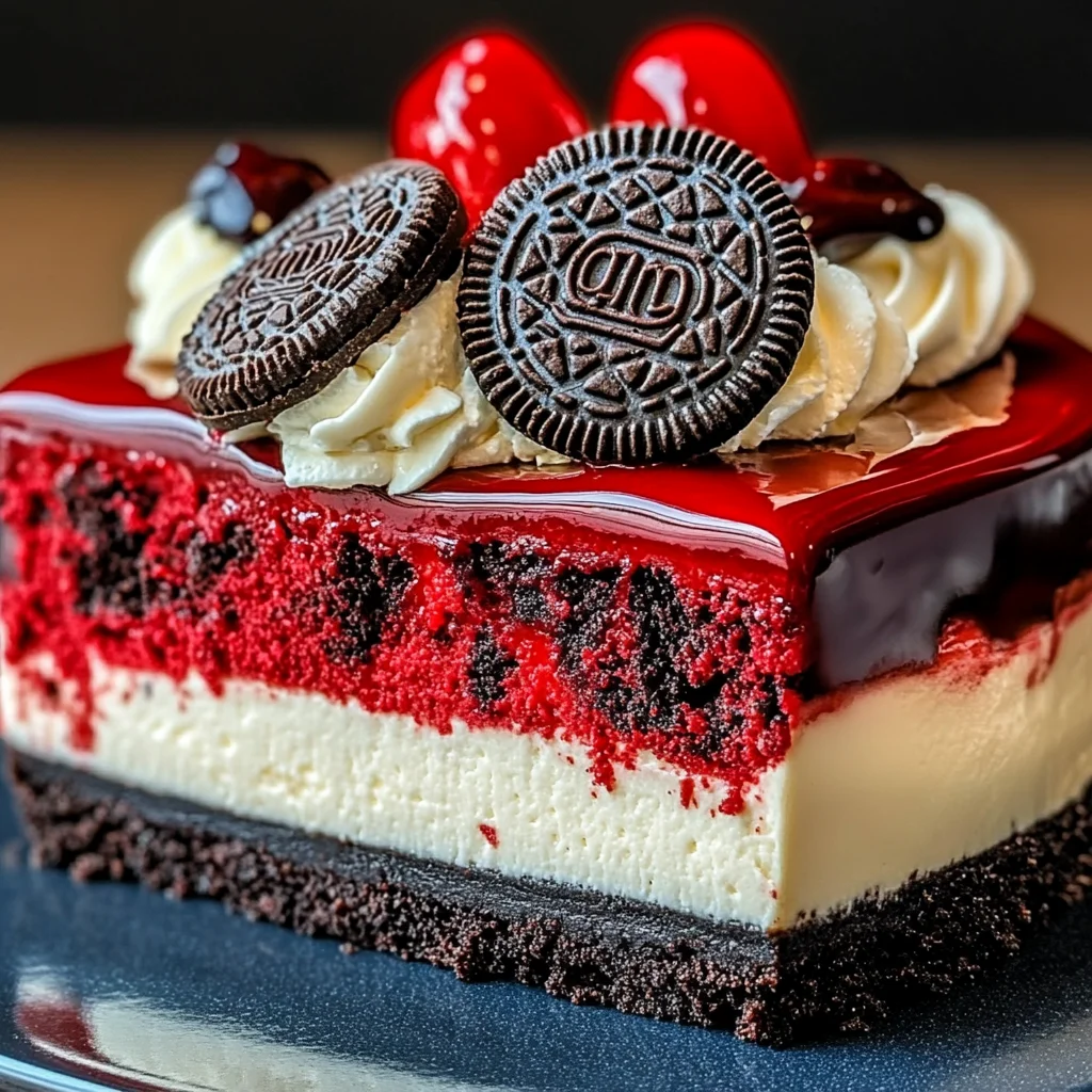 Red Velvet Oreo Cheesecake