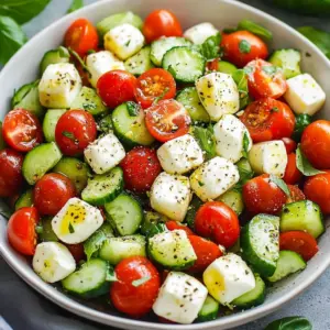 Tomato Cucumber Mozzarella Salad