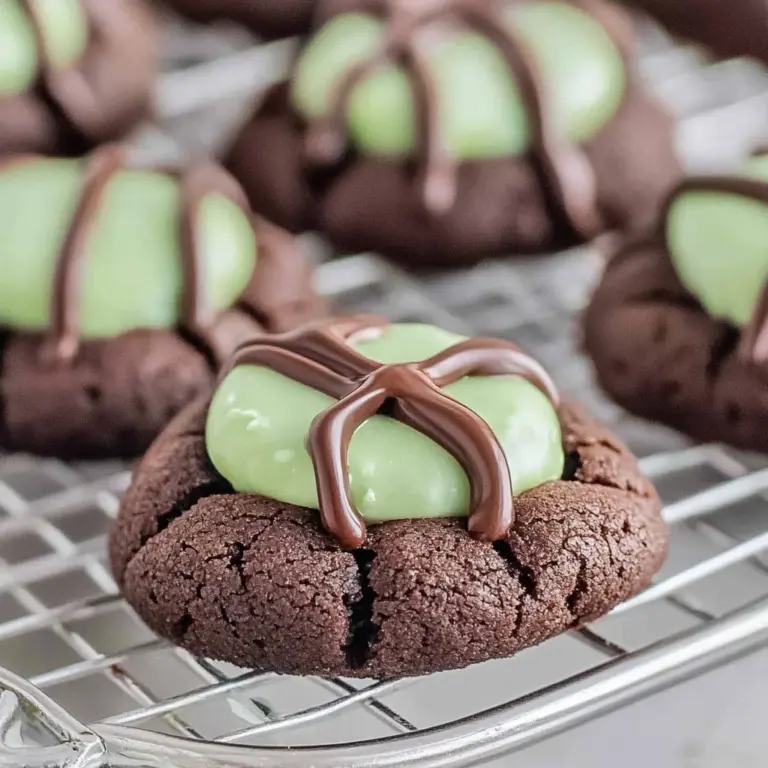 Chocolate Mint Thumbprint Cookies