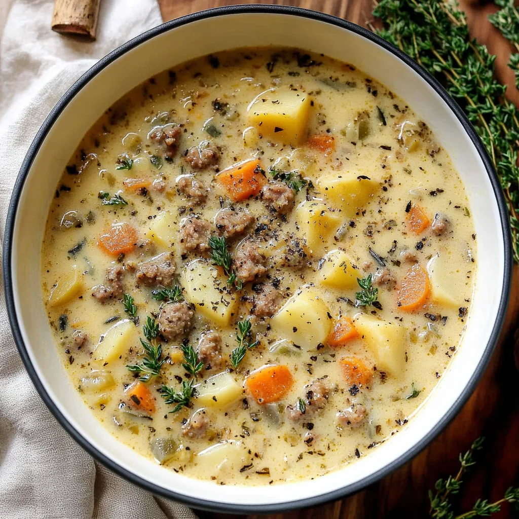 Comforting Potato and Sausage Chowder - Alrightwithme
