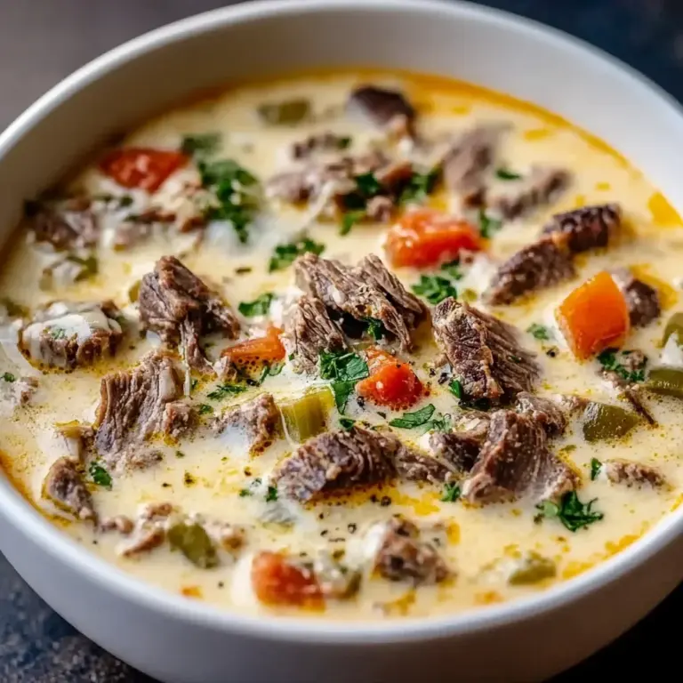 Creamy Philly Cheese Steak Soup