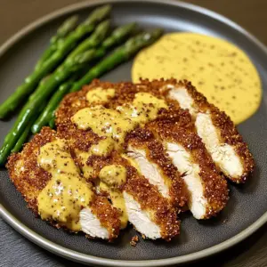 Crispy Pretzel Crusted Chicken with Cheddar Mustard Sauce Recipe