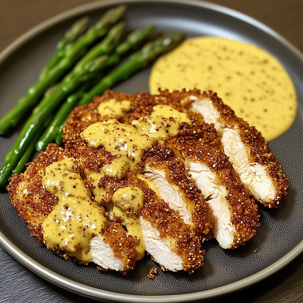 Crispy Pretzel Crusted Chicken with Cheddar Mustard Sauce Recipe