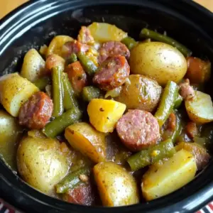 Crock Pot Swamp Potatoes with Sausage & Veggies