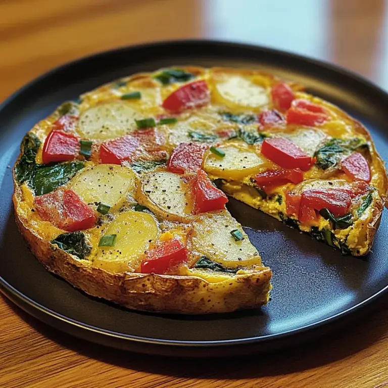 Frittata with Potatoes, Red Peppers, and Spinach Recipe