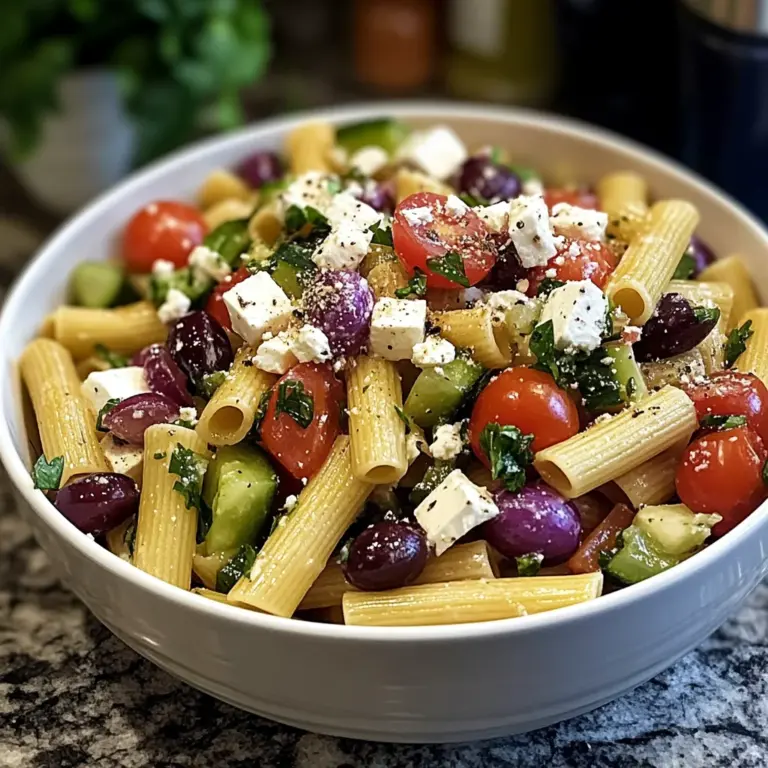 Greek Rigatoni Pasta Salad – A Fresh and Flavorful Mediterranean Delight!