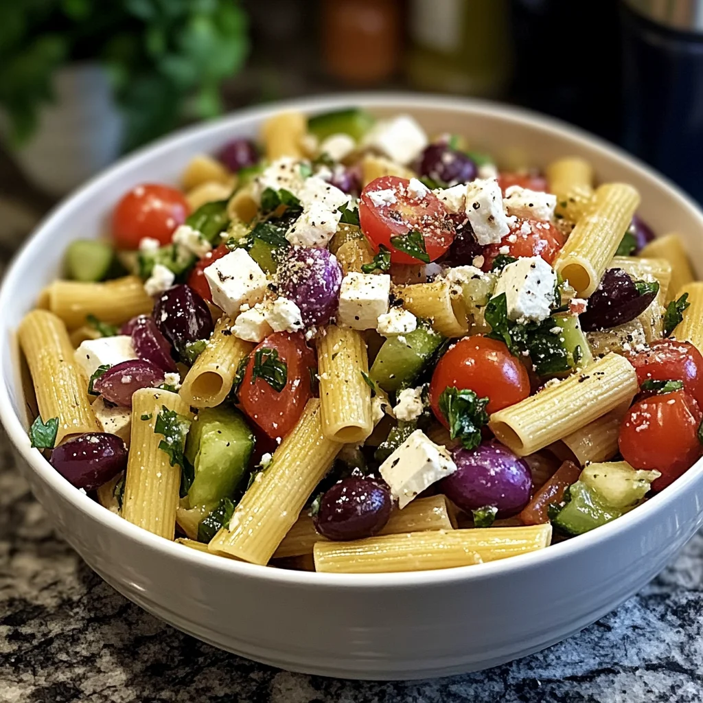 Greek Rigatoni Pasta Salad – A Fresh and Flavorful Mediterranean Delight!