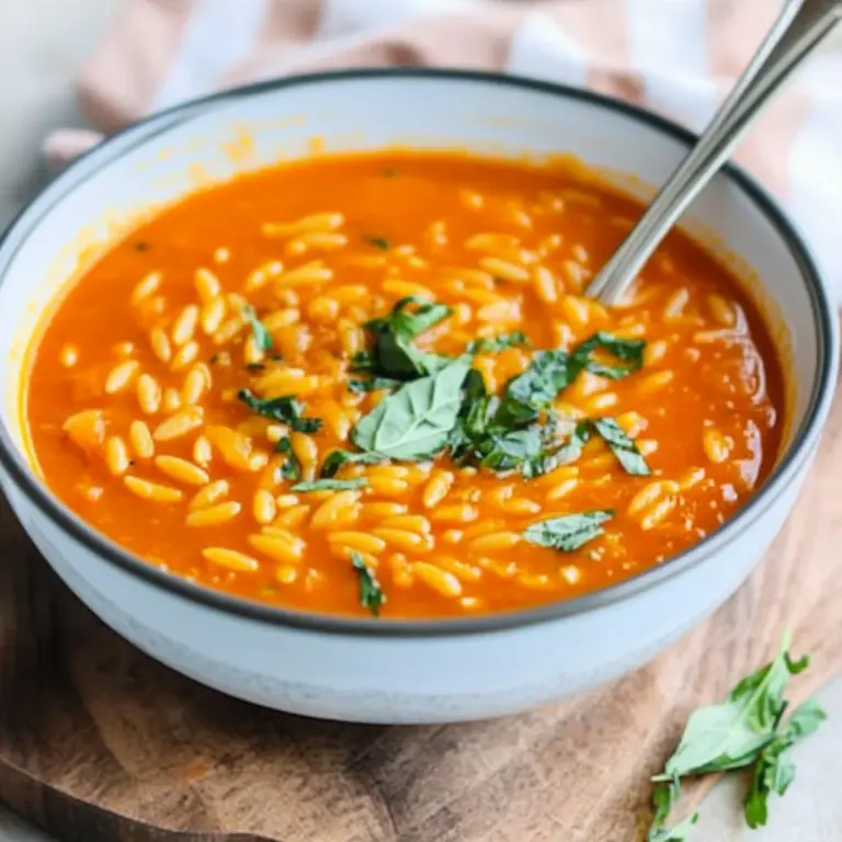 Hearty Tomato Orzo Soup