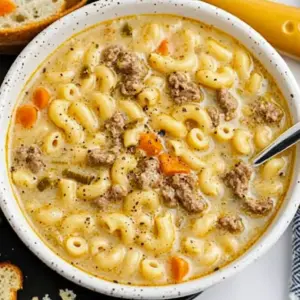 One Pot Macaroni Cheeseburger Soup