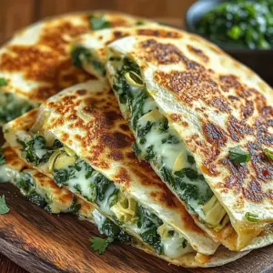 Savory Spinach Artichoke Quesadillas