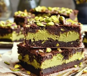 Vegan Pistachio Cream Brownies