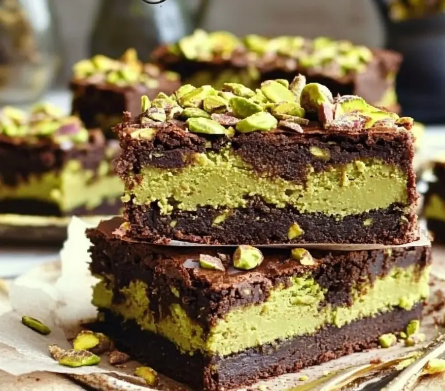 Vegan Pistachio Cream Brownies