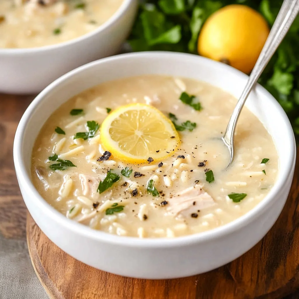 Creamy Lemon Chicken Orzo Soup