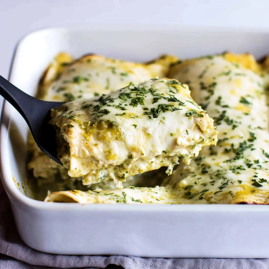 Creamy Poblano Chicken Enchiladas