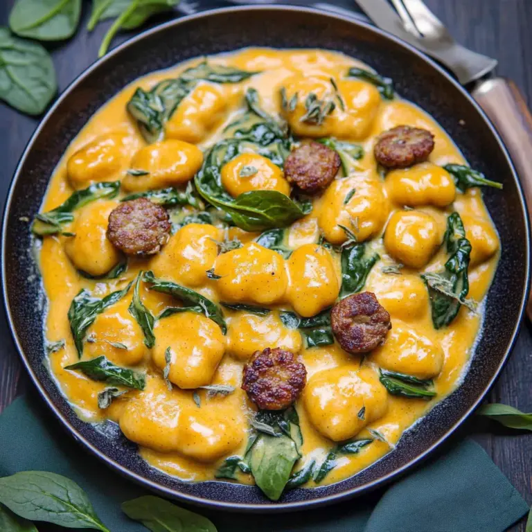Creamy Pumpkin Gnocchi with Spinach and Sausage (30-Minute, One-Pan)