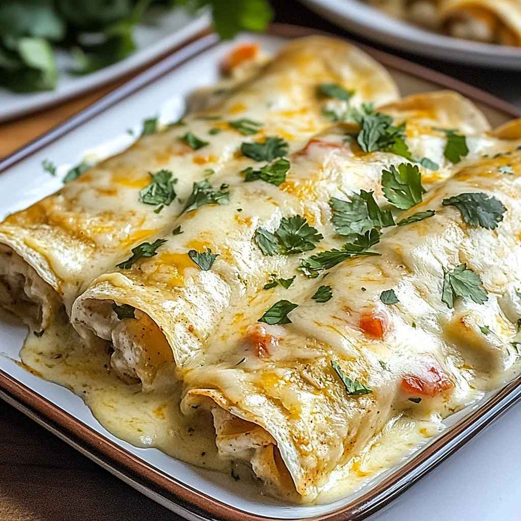 Creamy White Chicken Enchiladas