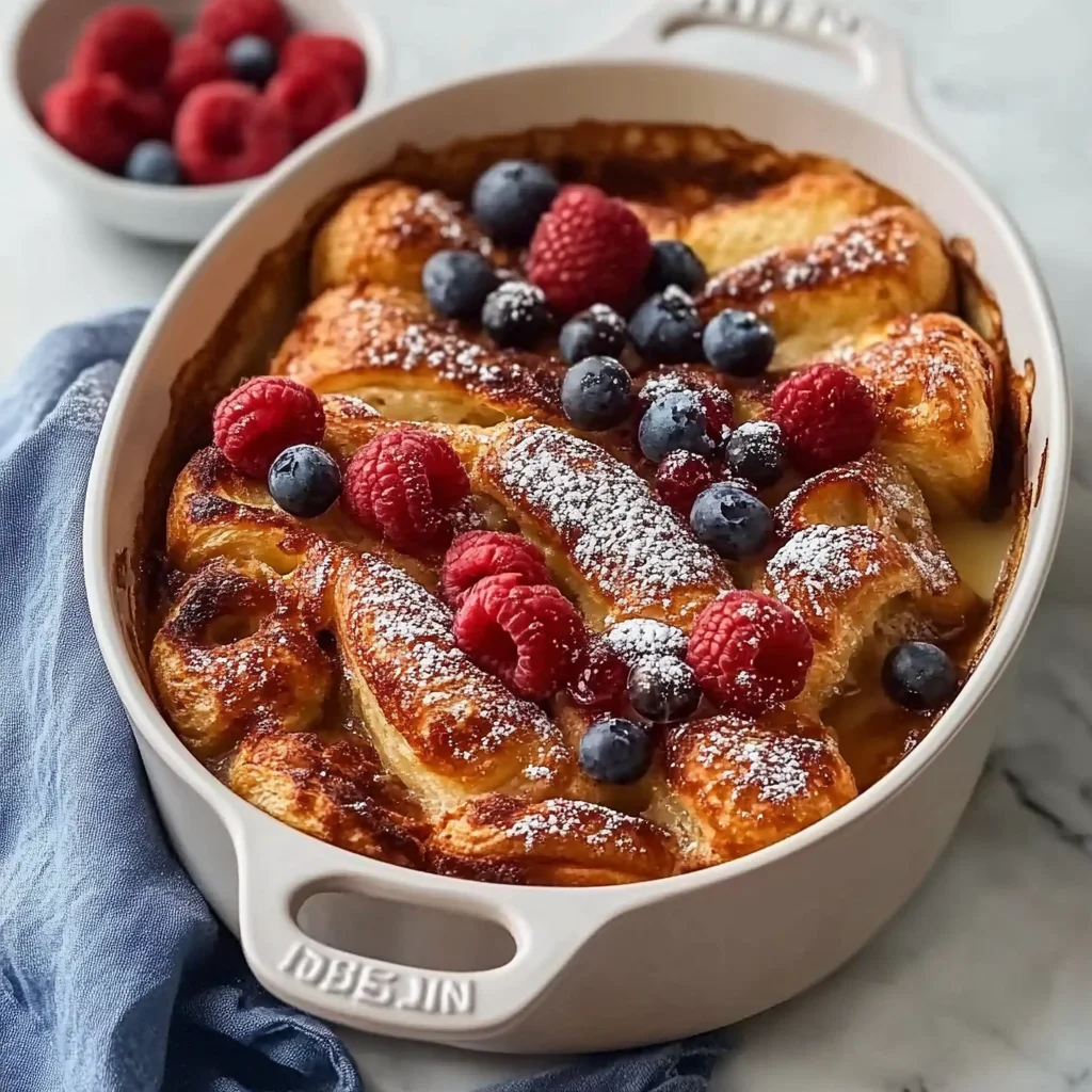 Delicious Croissant French Toast Casserole