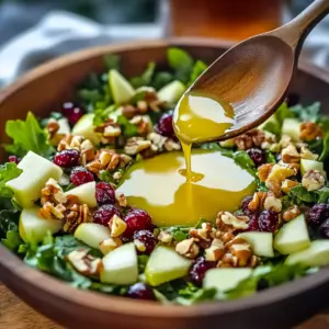 Festive and Delicious Apple Cranberry Walnut Salad with Easy Dressing