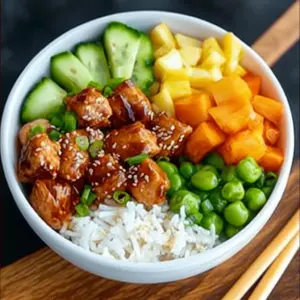 Hawaiian Inspired Chicken Poke Bowl Full of Flavorful Joy