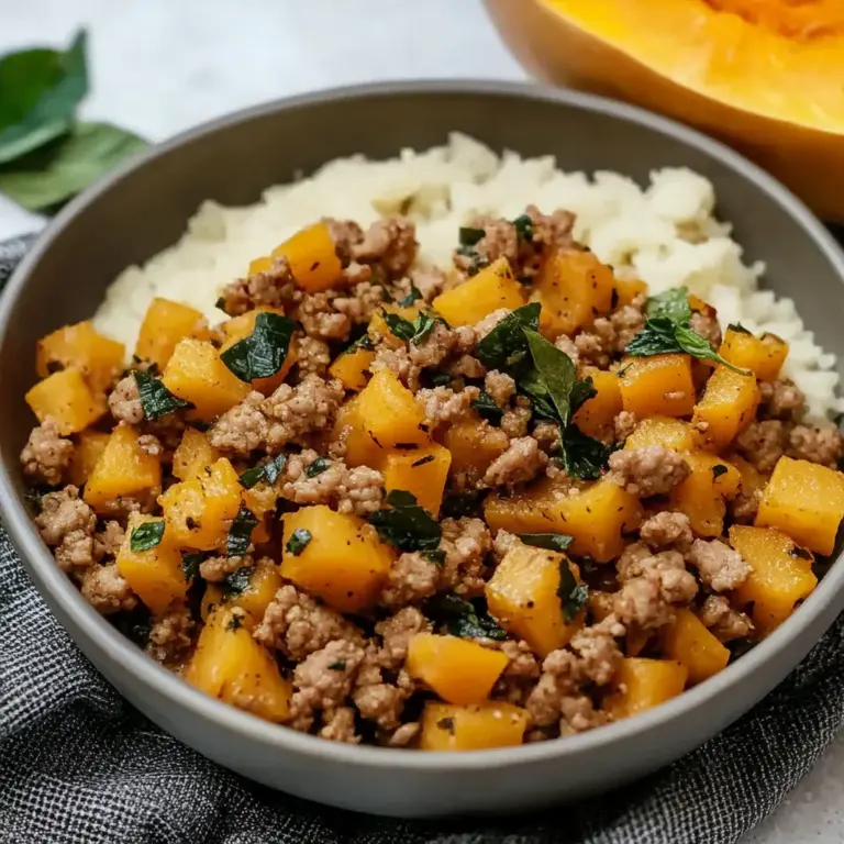 Healthy Roasted Butternut Squash with Ground Turkey