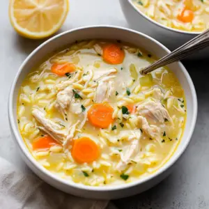 Lemon Chicken Orzo Soup