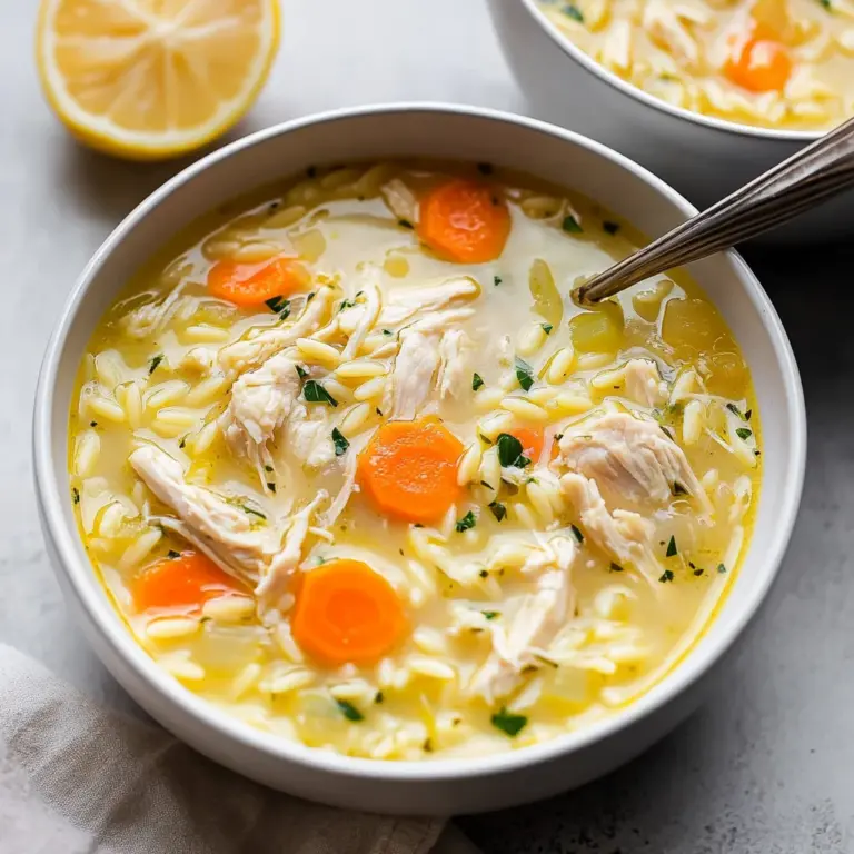 Lemon Chicken Orzo Soup