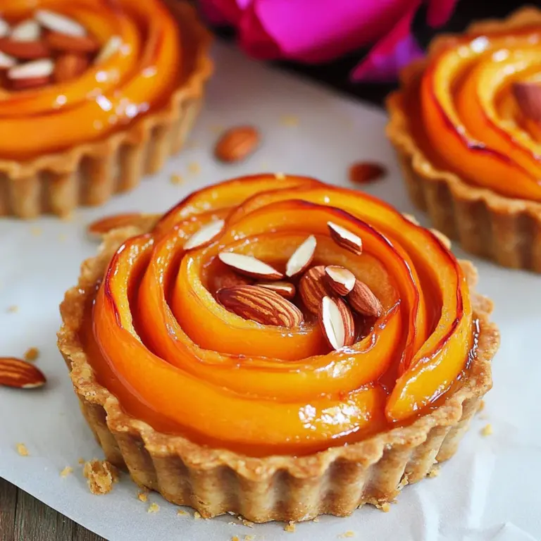 Persimmon Almond Rosette Tarts