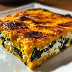 Pumpkin Spinach Polenta Casserole is a must-try dish!