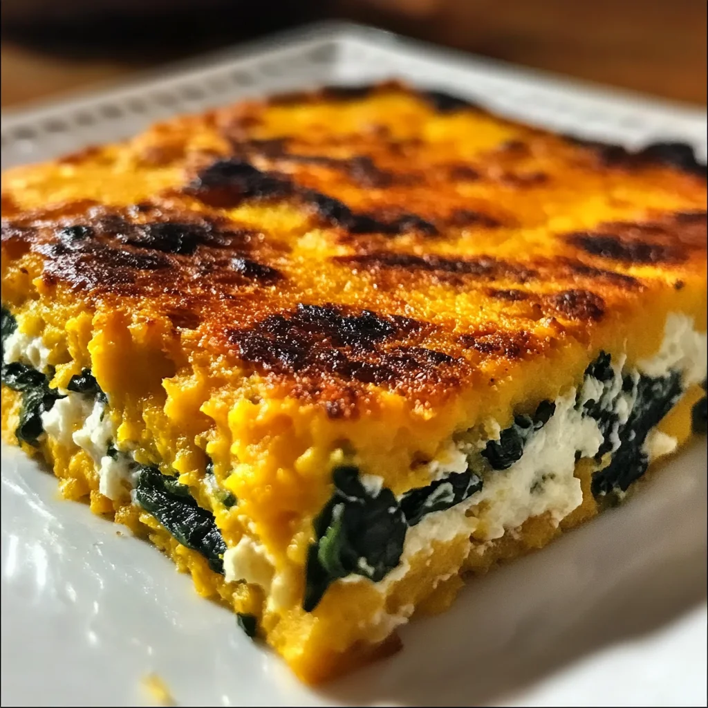 Pumpkin Spinach Polenta Casserole is a must-try dish!