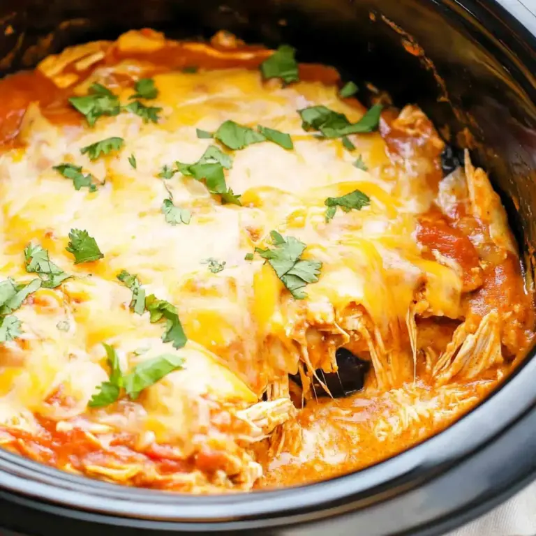 Slow Cooker Chicken Enchilada Casserole