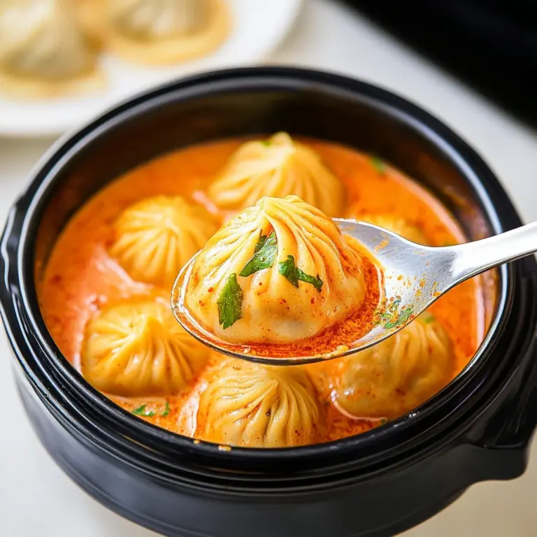 Soup Dumplings in Creamy Gochujang Sauce