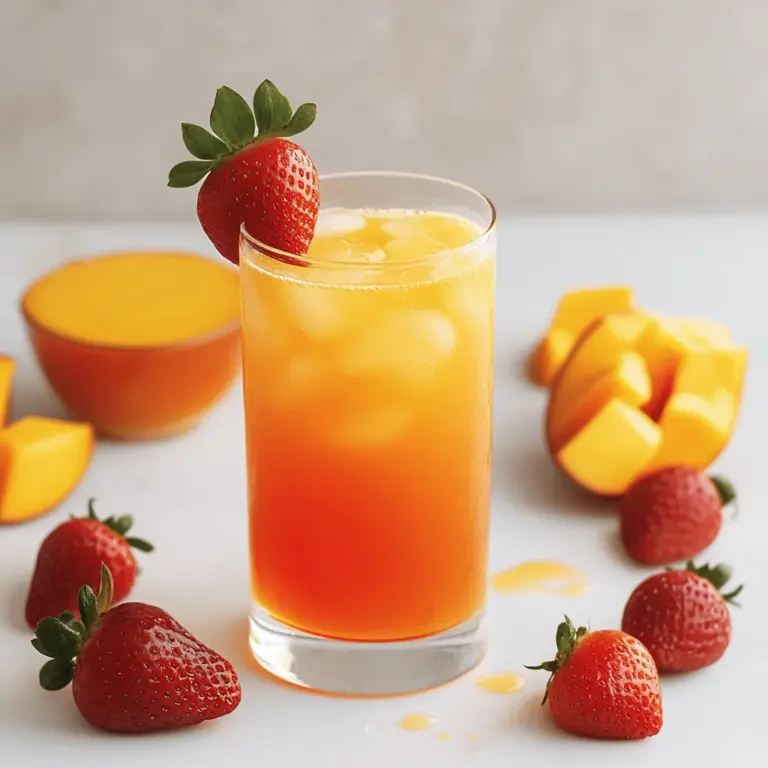 Strawberry Orange Mango Mocktail