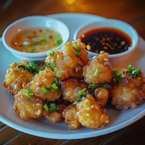 Vietnamese Style Shrimp Fritters with Nuoc Cchicken chicken ham Dipping Sauce