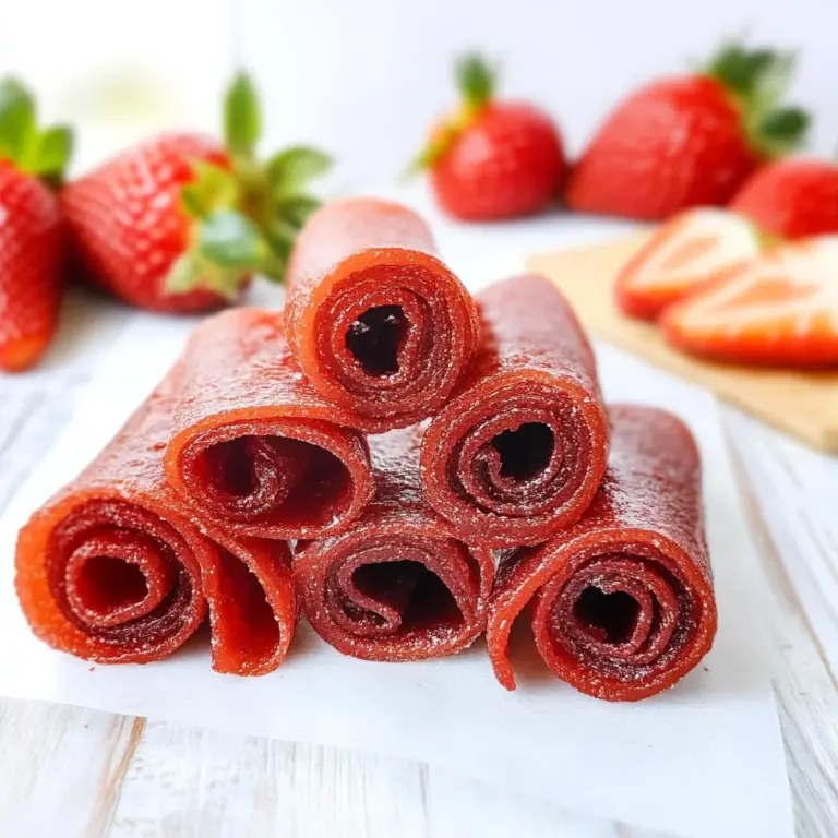 3-Ingredient Homemade Strawberry Fruit Roll-Ups