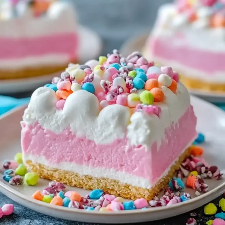 Bubblegum Cloud Slice Dessert: A Sweet Indulgence