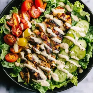 Chicken Shawarma Salad with Tahini Dressing