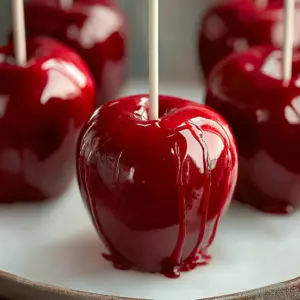 Classic Red Candy Apples: Old-Fashioned Fair Treat!