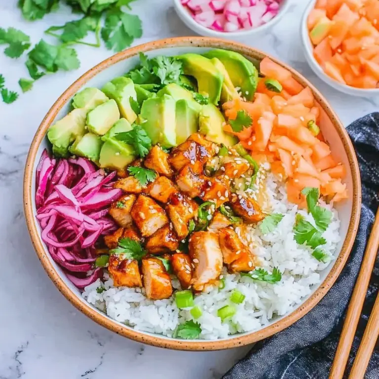 Hawaiian Inspired Chicken Poke Bowl That's Bursting with Flavor