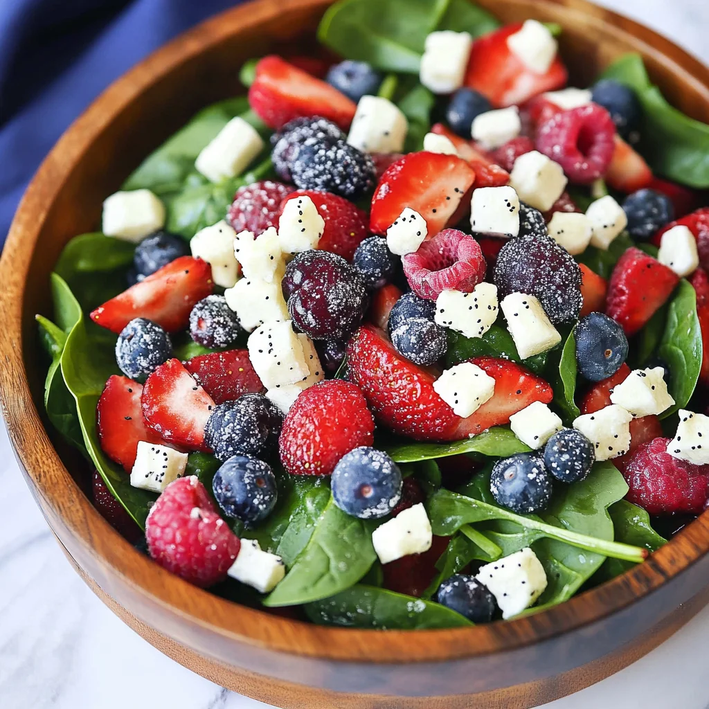 Spinach Berry Salad with Sweet Poppy Seed Dressing