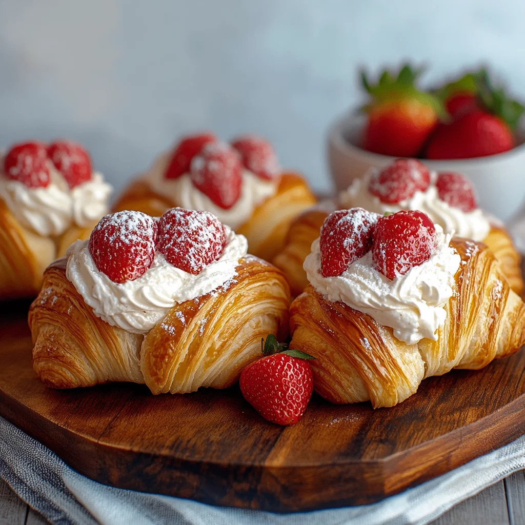 Strawberry Cream Stuffed Croissants