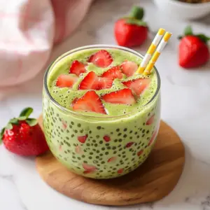 Strawberry Matcha Sago